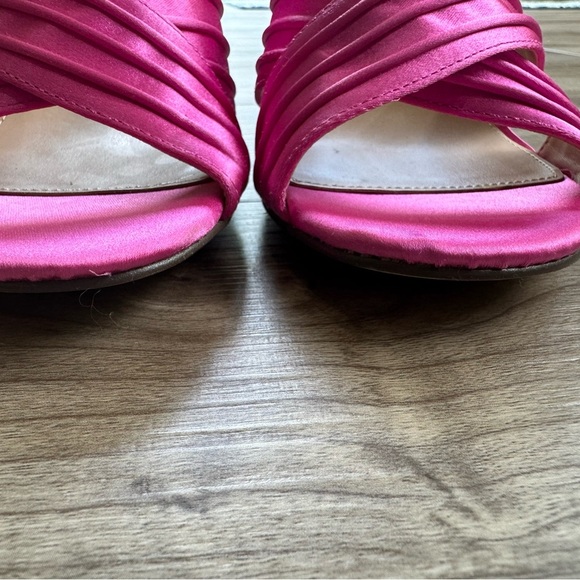 Womens Nina Nayely Satin Criss-Cross Heels in Hot Pink Size 5.5 - Picture 9 of 9
